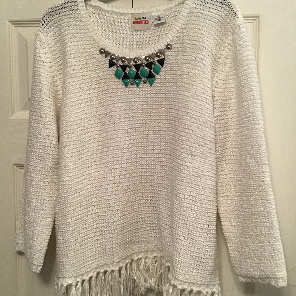 Ladies ribbon sweater